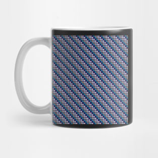 Diagonal lines pattern in small polka dots in blush pink,azure green and orange Mug